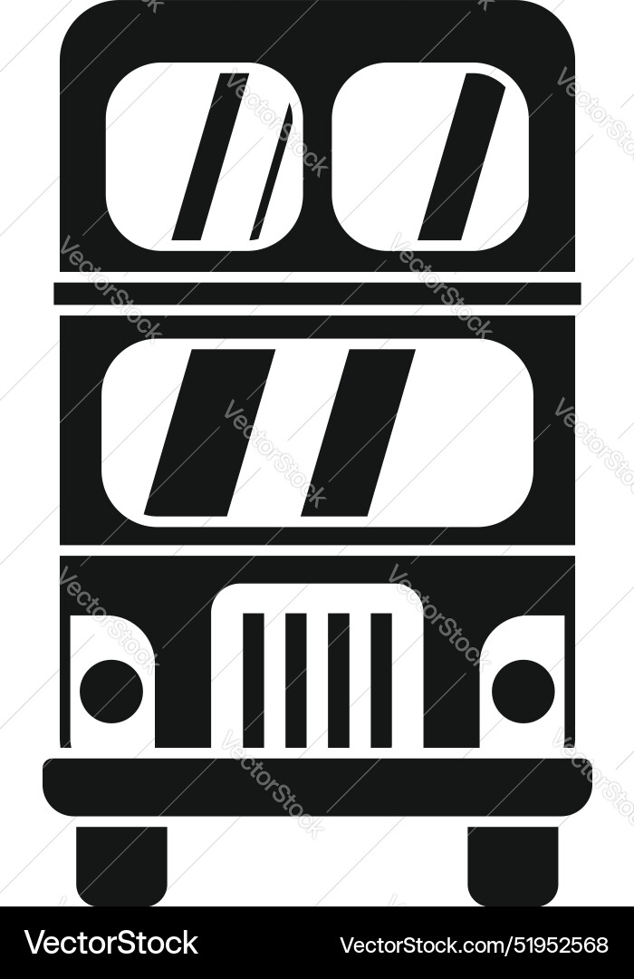 Black double decker bus front view public Vector Image