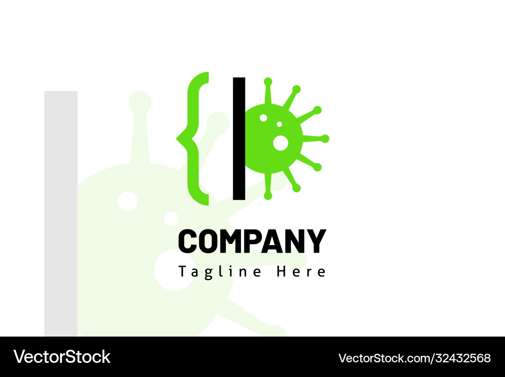 Code web with half virus logo template Code web with half virus logo template Vector Image