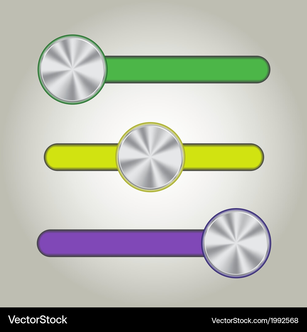 Colorful Slider UI Elements Vector Image