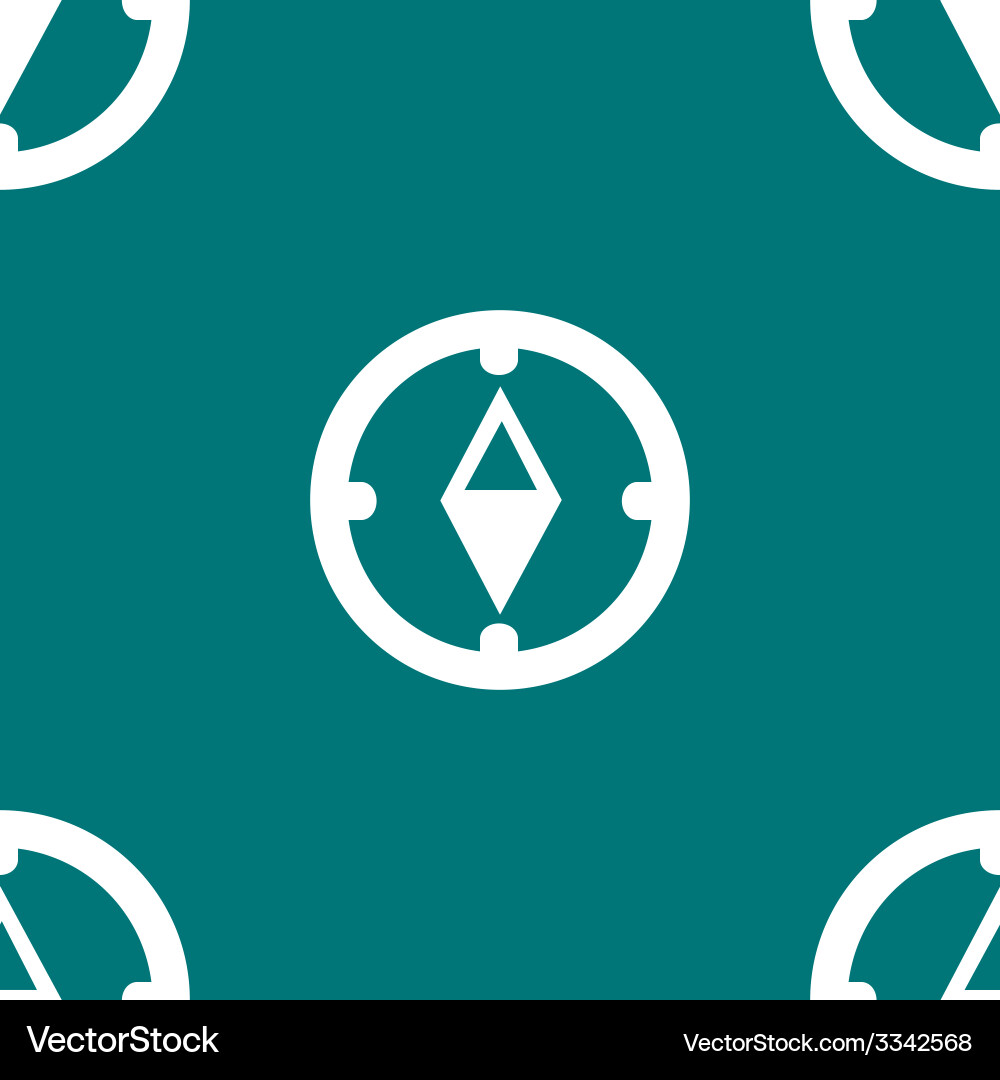 Compass web icon flat design seamless gray pattern vector image