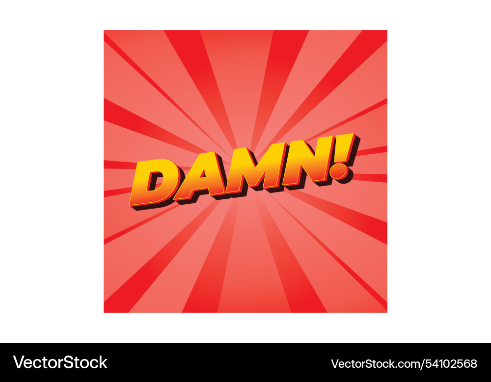 Damn text effect with modern color and 3d look Vector Image