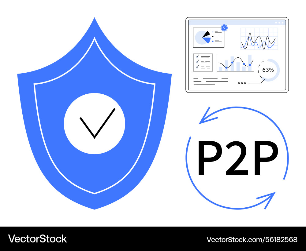 Digital security shield with data analytics Digital security shield with data analytics vector image