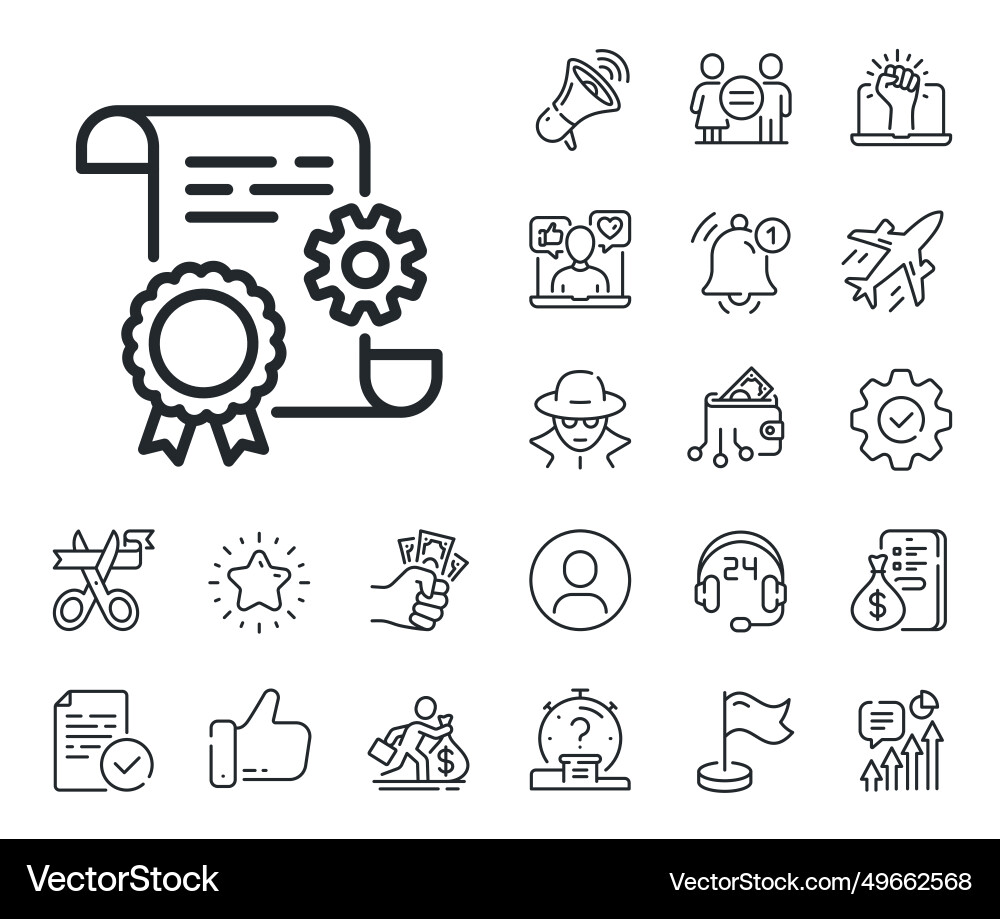 Engineering doc line icon technical documentation vector image