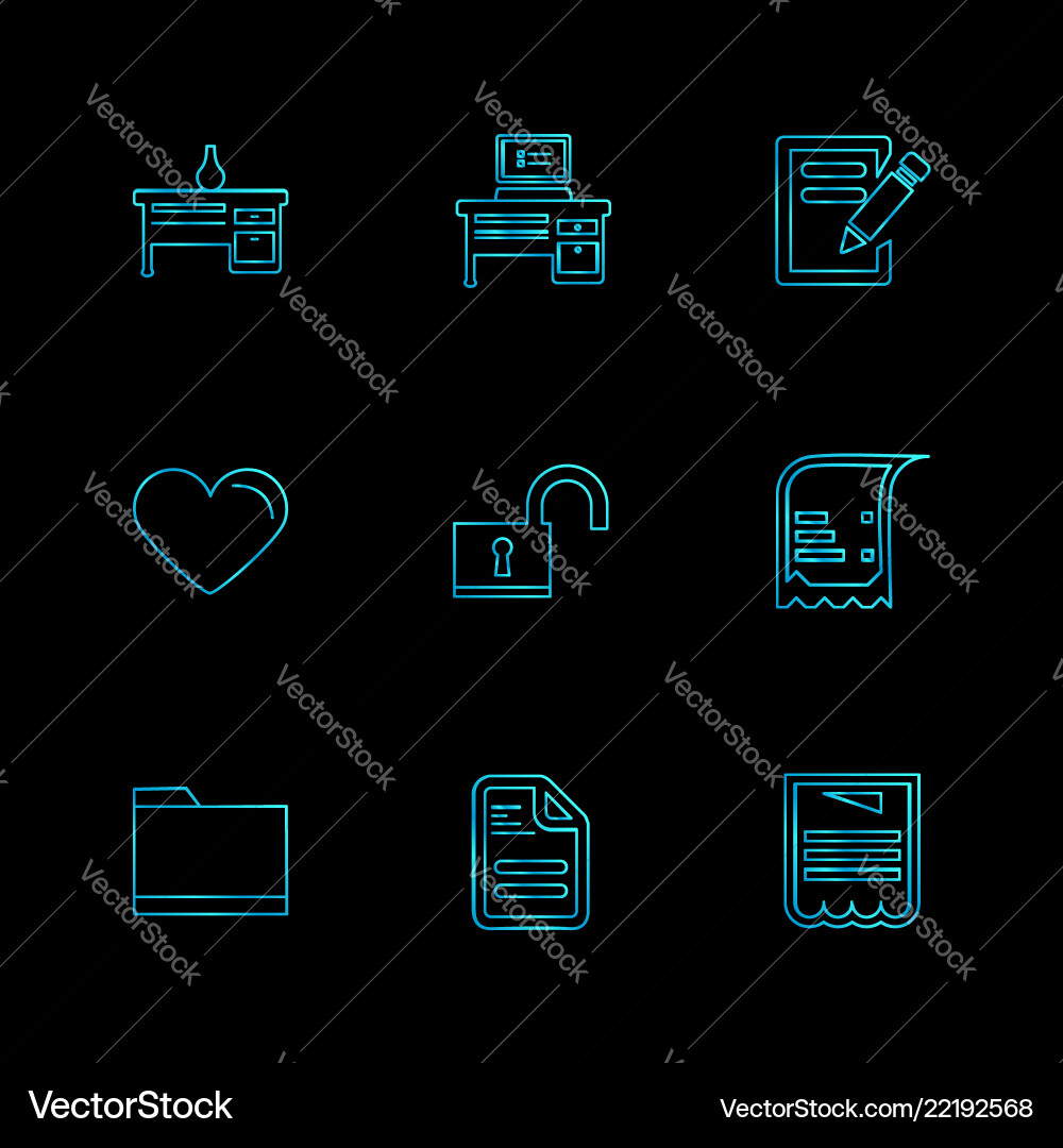 Files document clipboard write eps icons set Vector Image