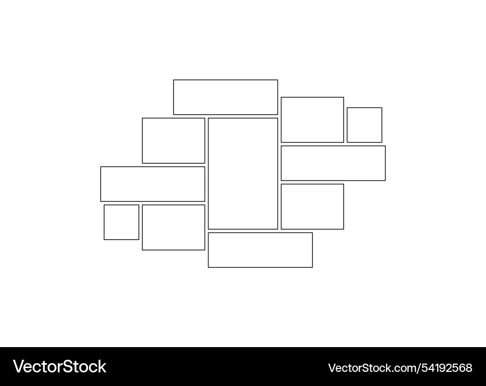 Frame collage from square and rectangle shape Frame collage from square and rectangle shape vector image