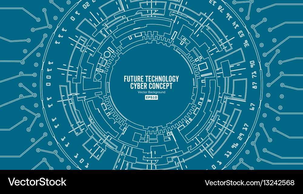 Futuristic Technological Circuit Background vector image