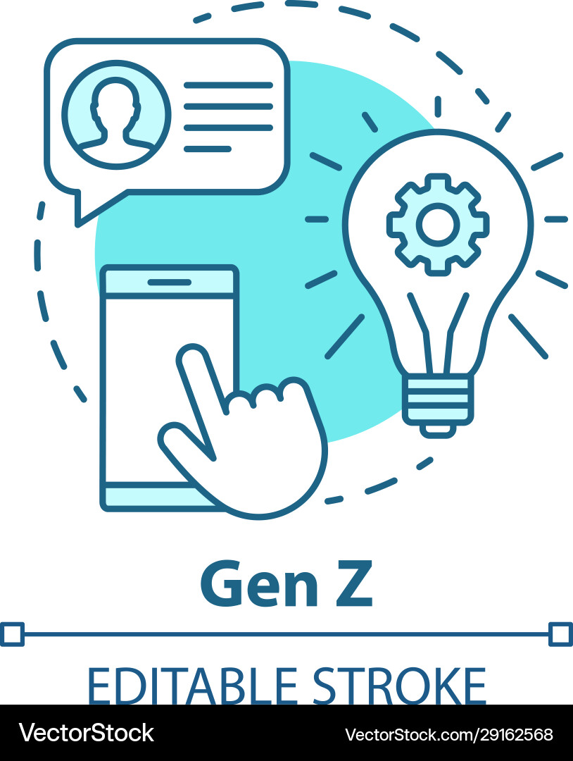 Gen z concept icon age group idea thin line Vector Image