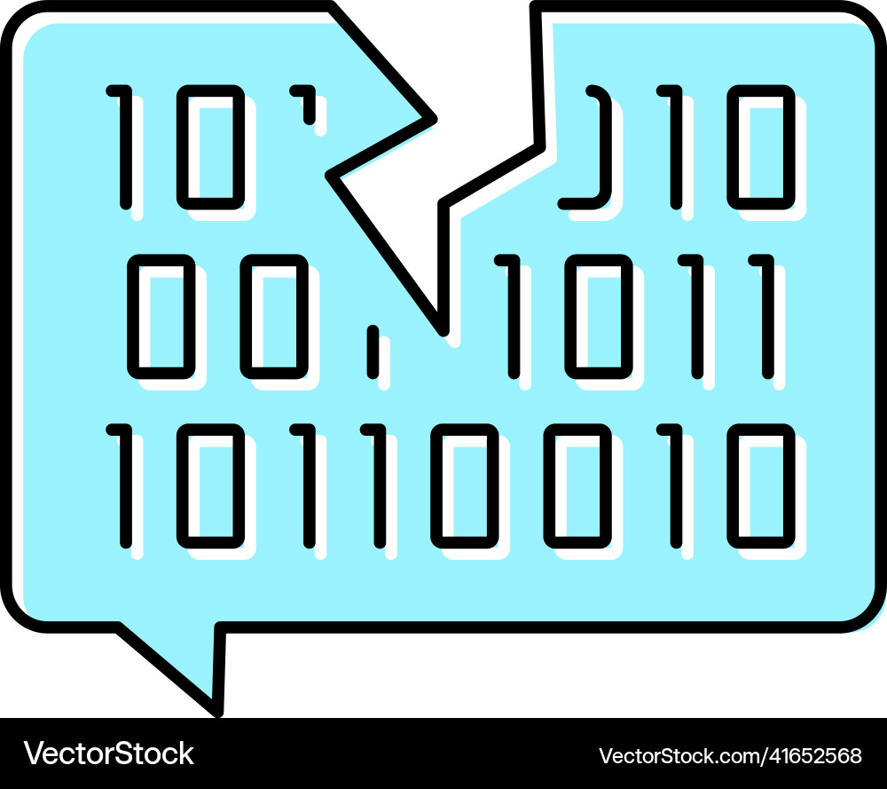 Hacked password binary code color icon vector image