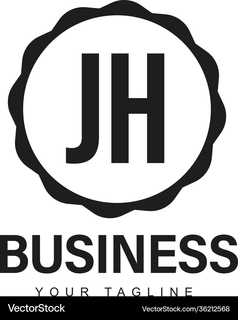 Jh initial a logo design with abstract style vector image