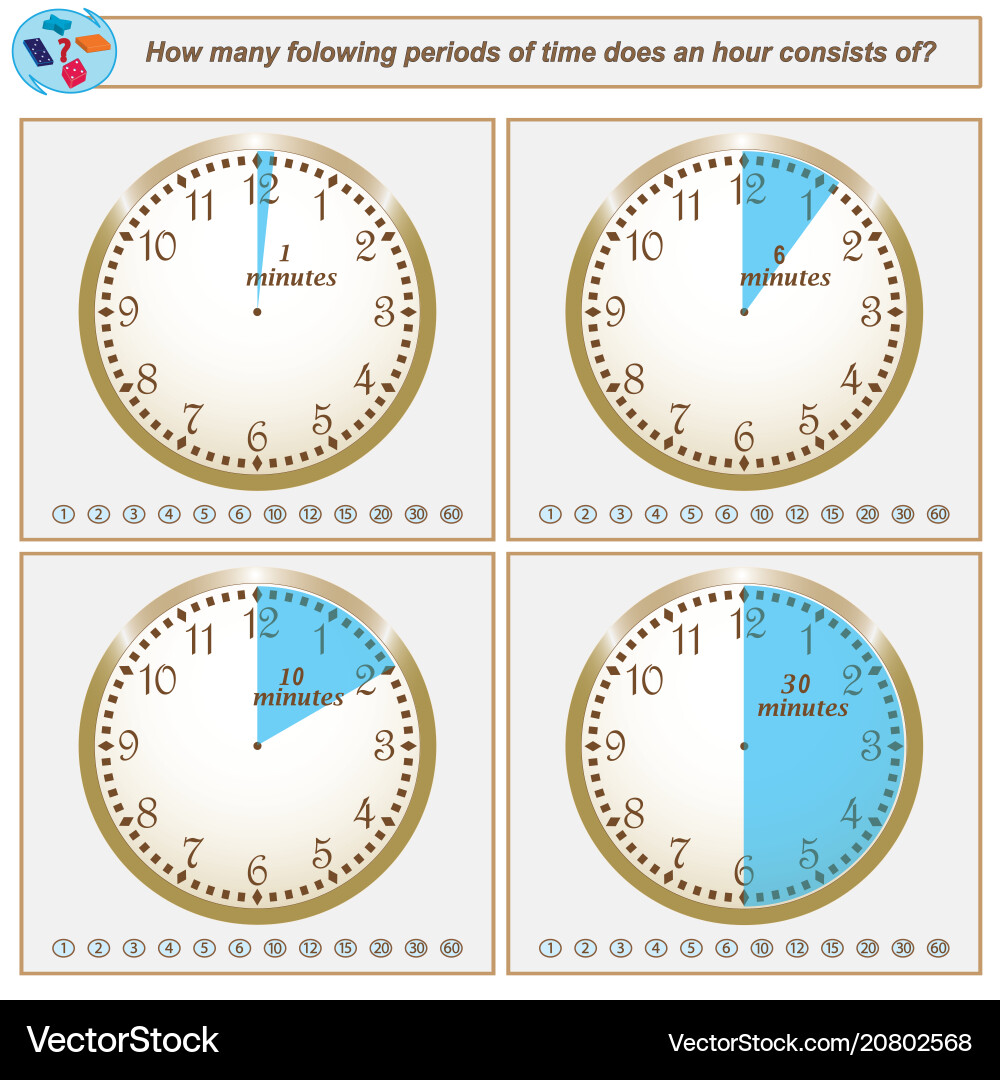 Logical task how many flowing periods of time Vector Image