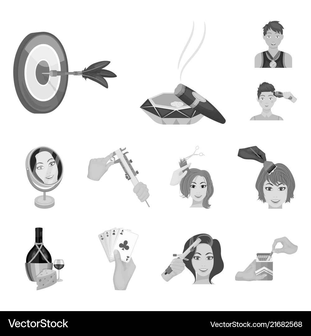 Manipulation by hands monochrome icons in set vector image