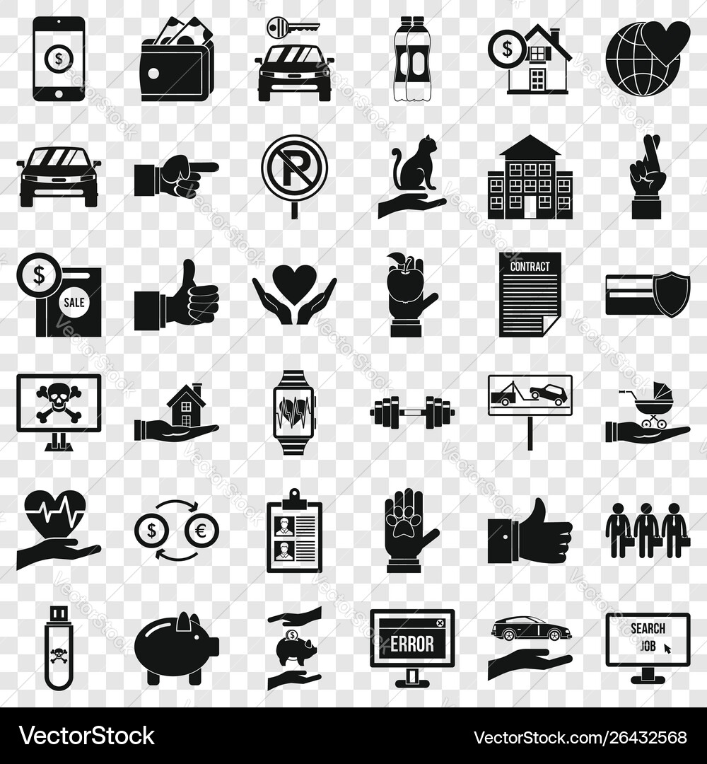 Monitor icons set simple style vector image