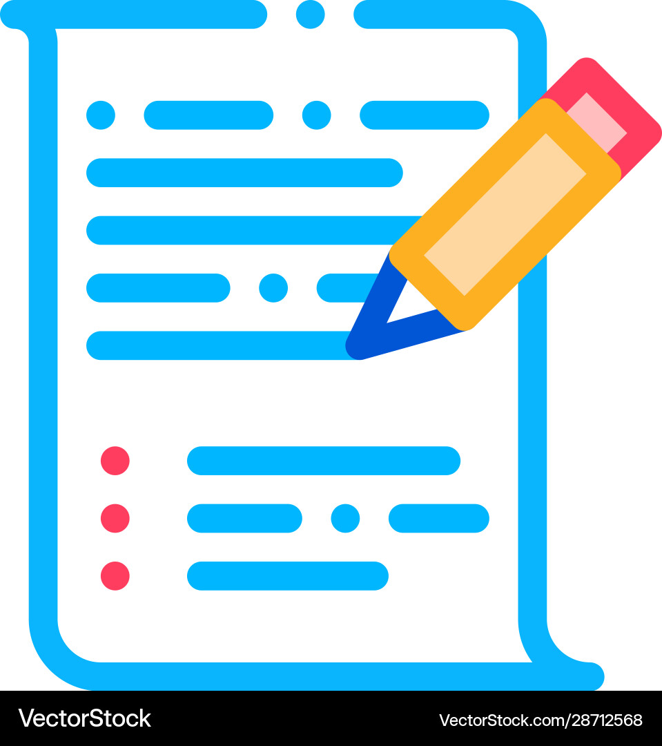 Pen writing on paper list agile element Pen writing on paper list agile element vector image