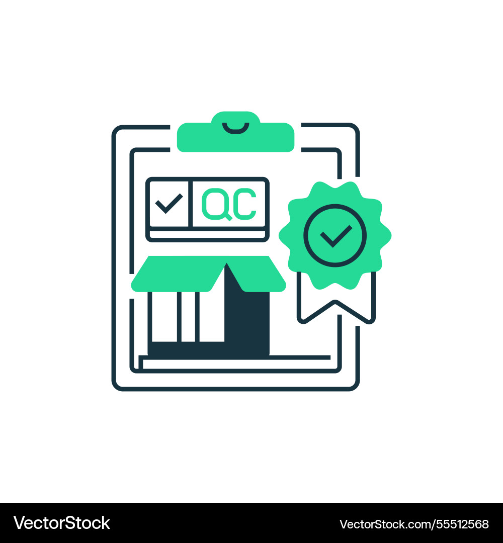Quality control two tone color icon linear style Quality control two tone color icon linear style vector image