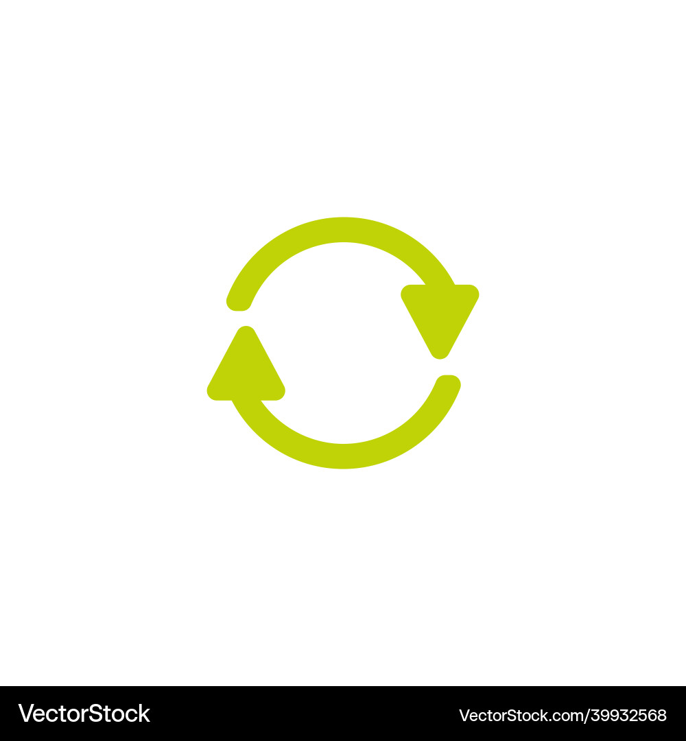 Refresh or reload icon two green round rotation Refresh or reload icon two green round rotation vector image