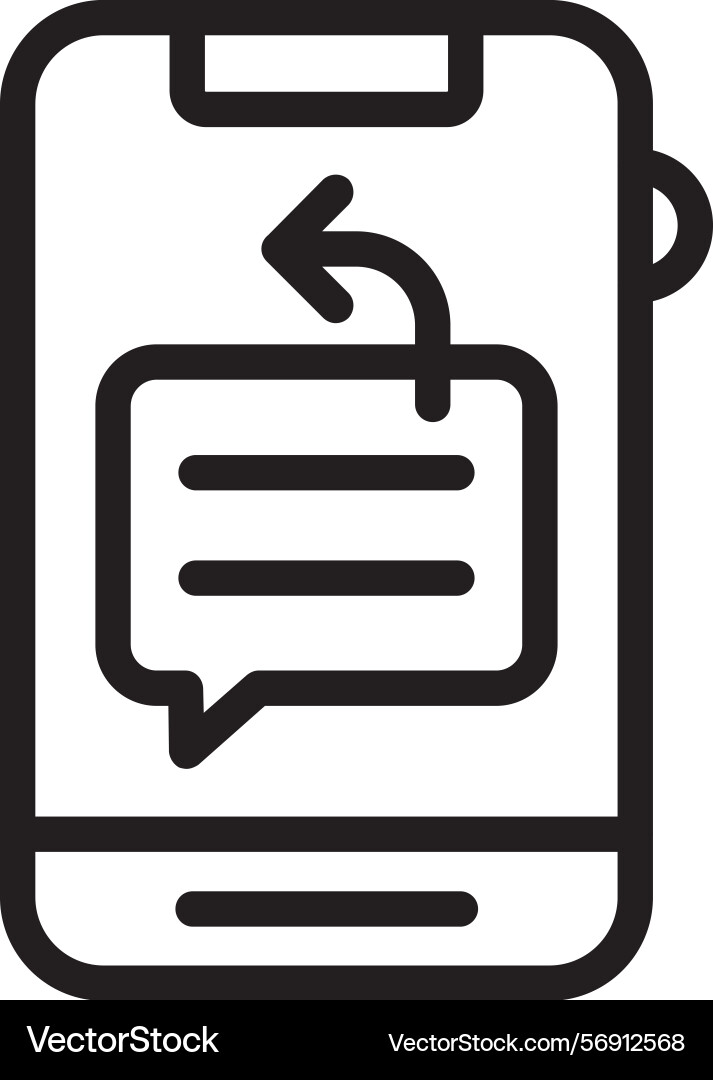 Response linear style icon design vector image