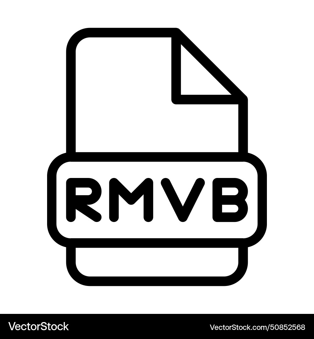 Rmvb file icon type files sign outline symbol Rmvb file icon type files sign outline symbol vector image