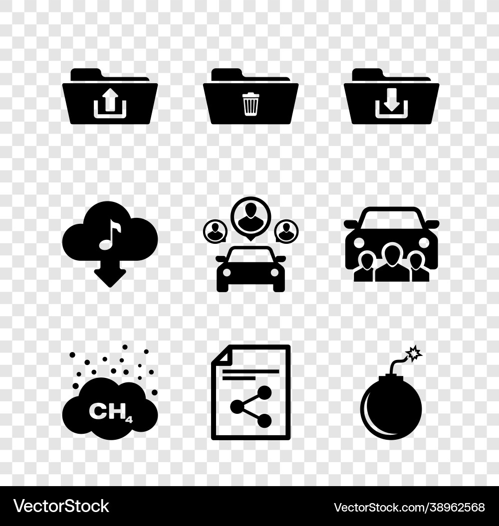 Set folder upload delete download Set folder upload delete download vector image