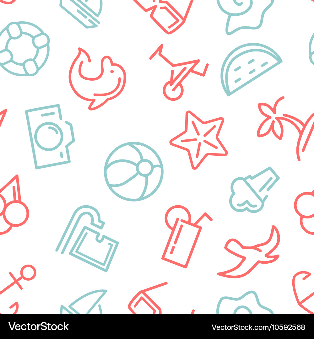 Summer time seamless pattern with icons Vector Image