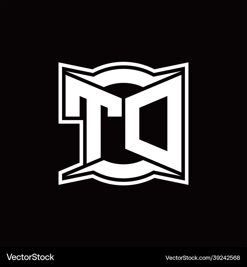 Td logo monogram with abstract shape design vector image