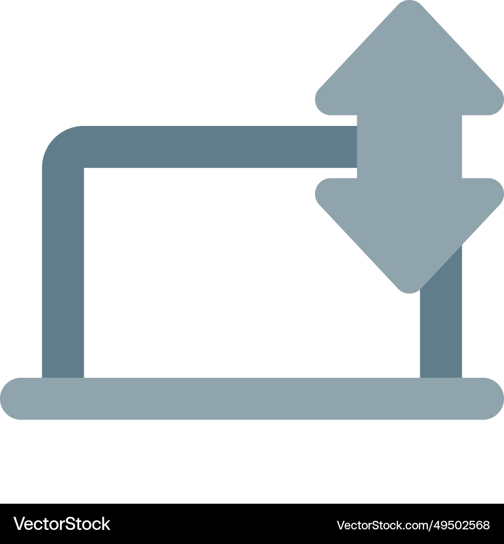 Use a laptop to transfer data between devices vector image
