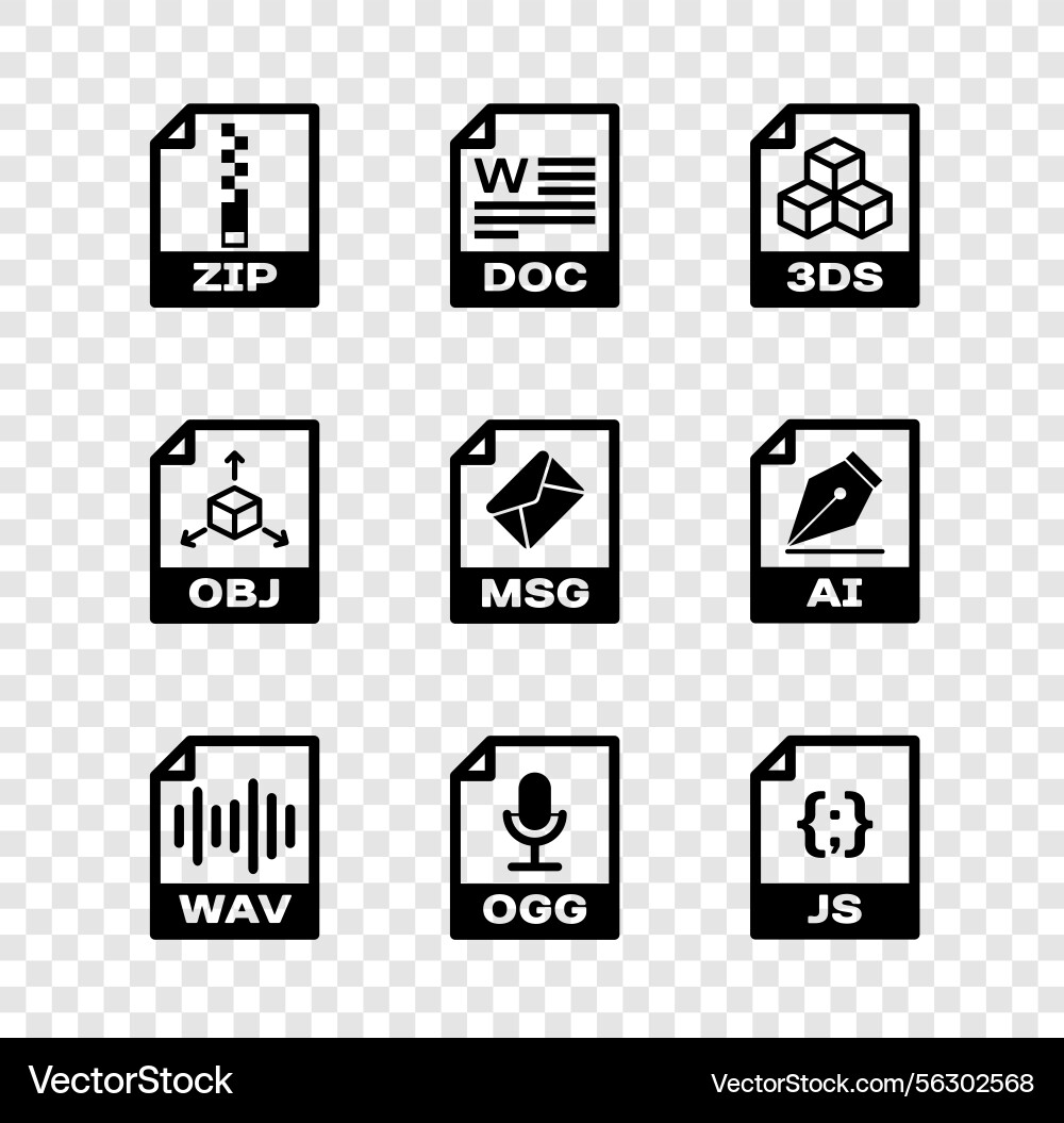 ZIP File & Document Icons vector image