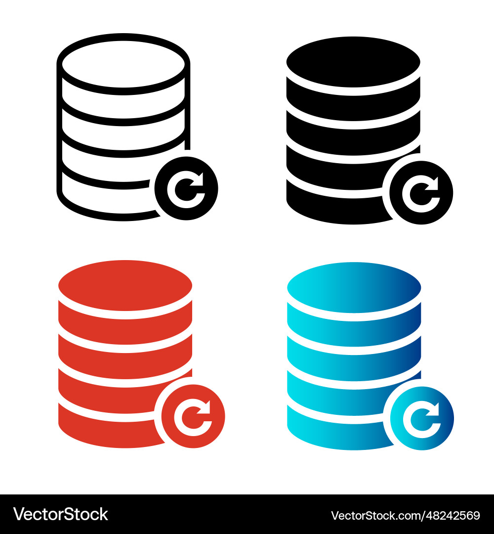 Abstract database reload silhouette Abstract database reload silhouette vector image