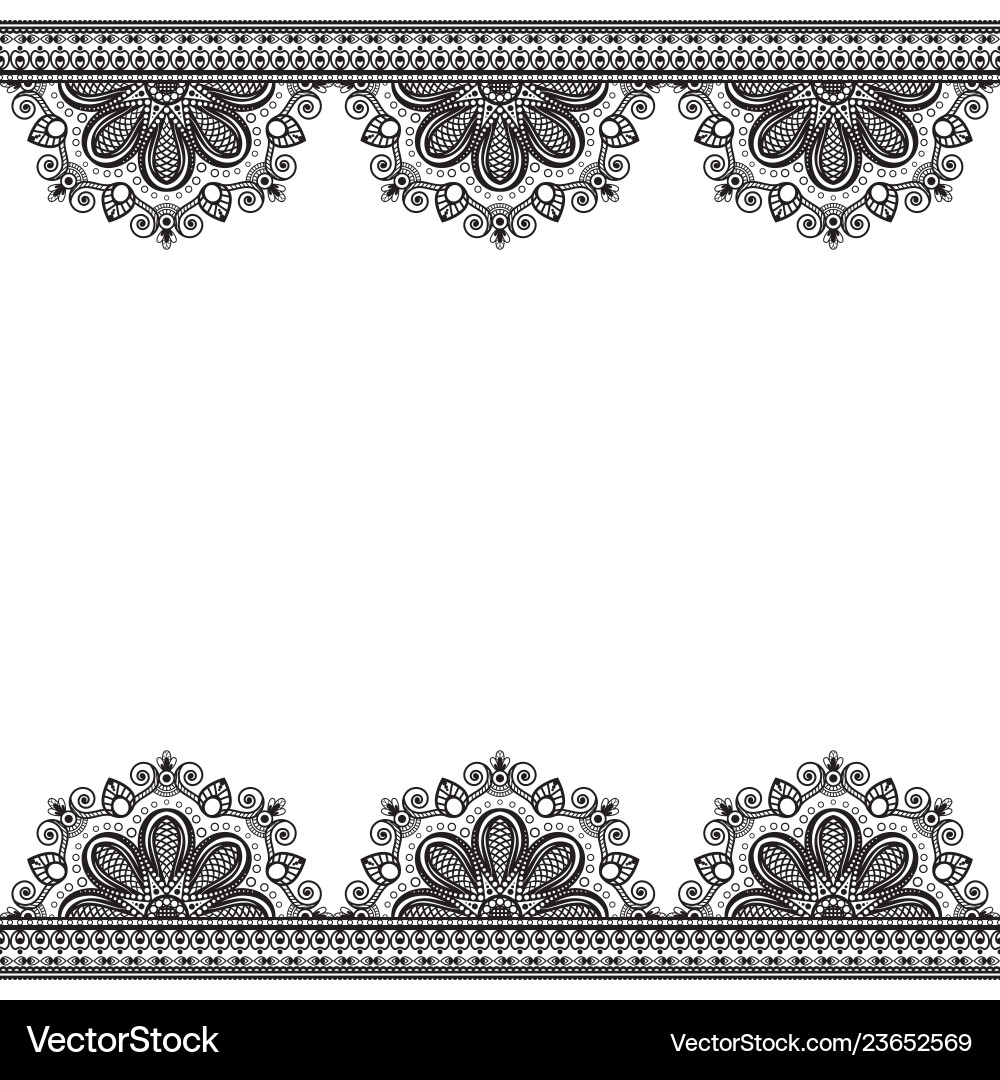 Border pattern elements with flowers in indian Border pattern elements with flowers in indian vector image