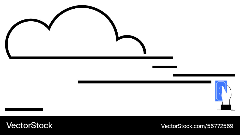 Cloud data access concept with hand tapping Cloud data access concept with hand tapping vector image