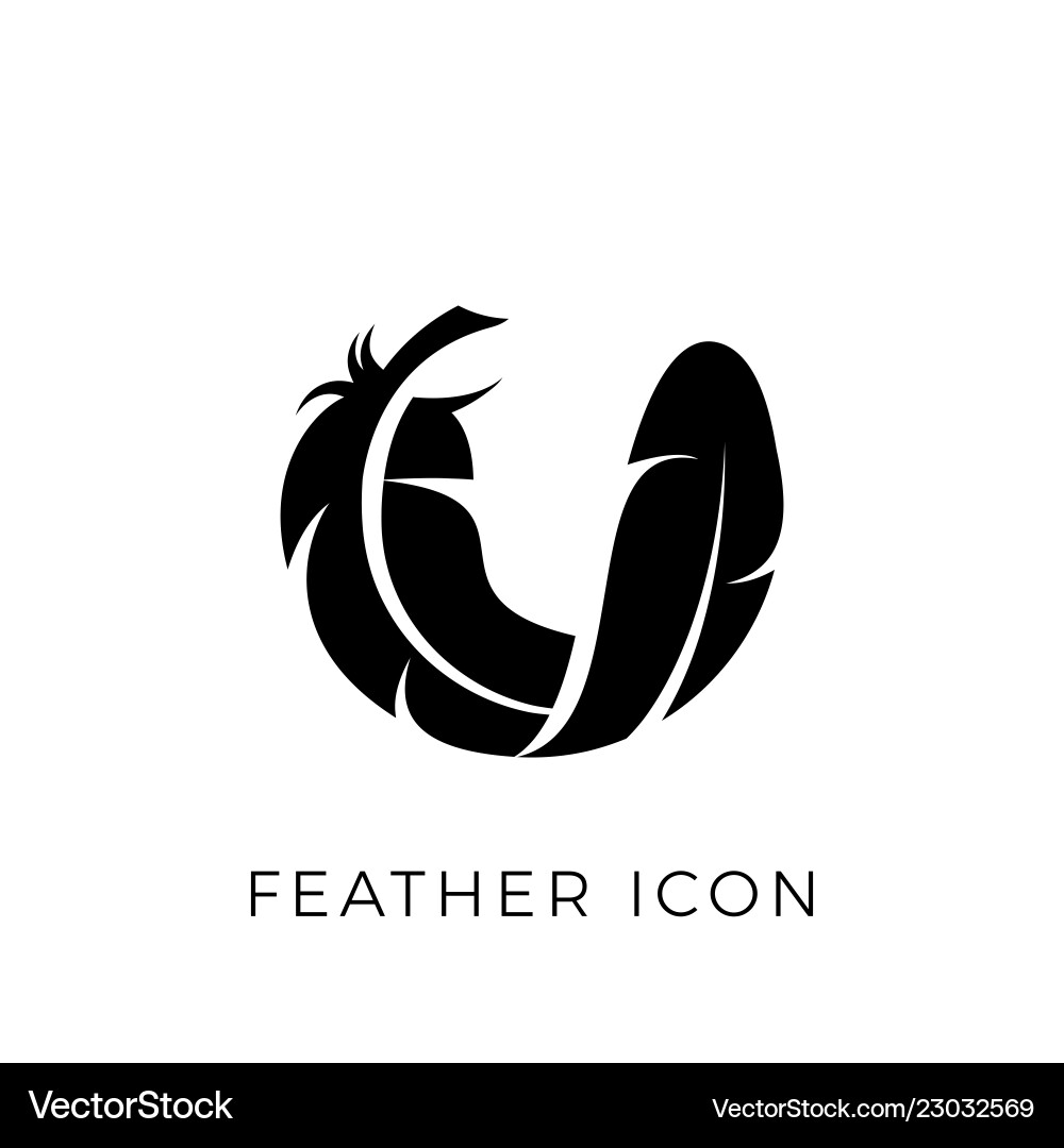 Feather logo icon template vector image