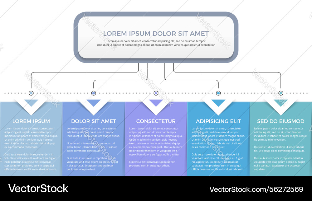 Flow chart with 5 elements Flow chart with 5 elements vector image