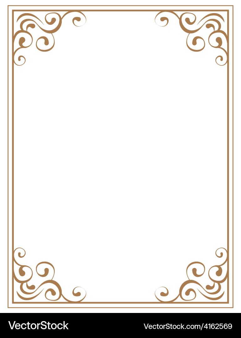 Frame with brown patterns on a white background vector image
