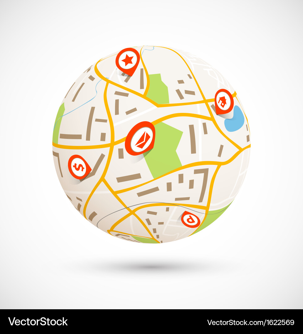Global Navigation Route vector image