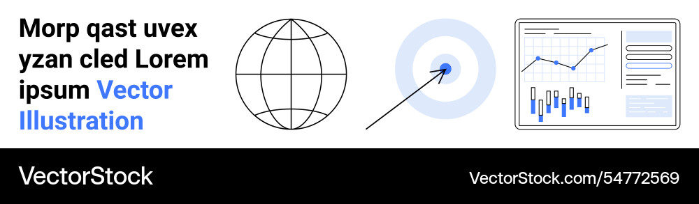 Global strategy data analysis and target Global strategy data analysis and target vector image
