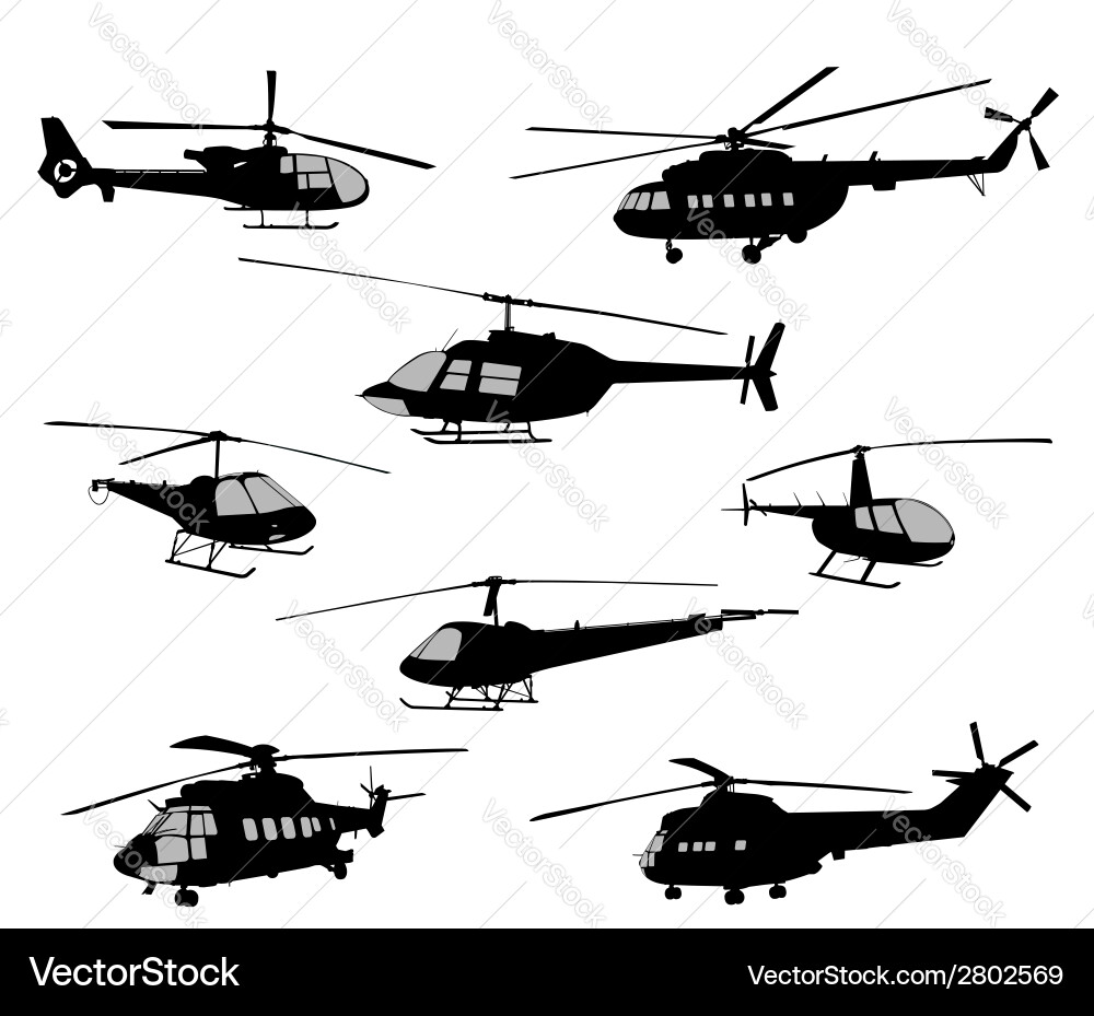 Helicopter Silhouettes vector image