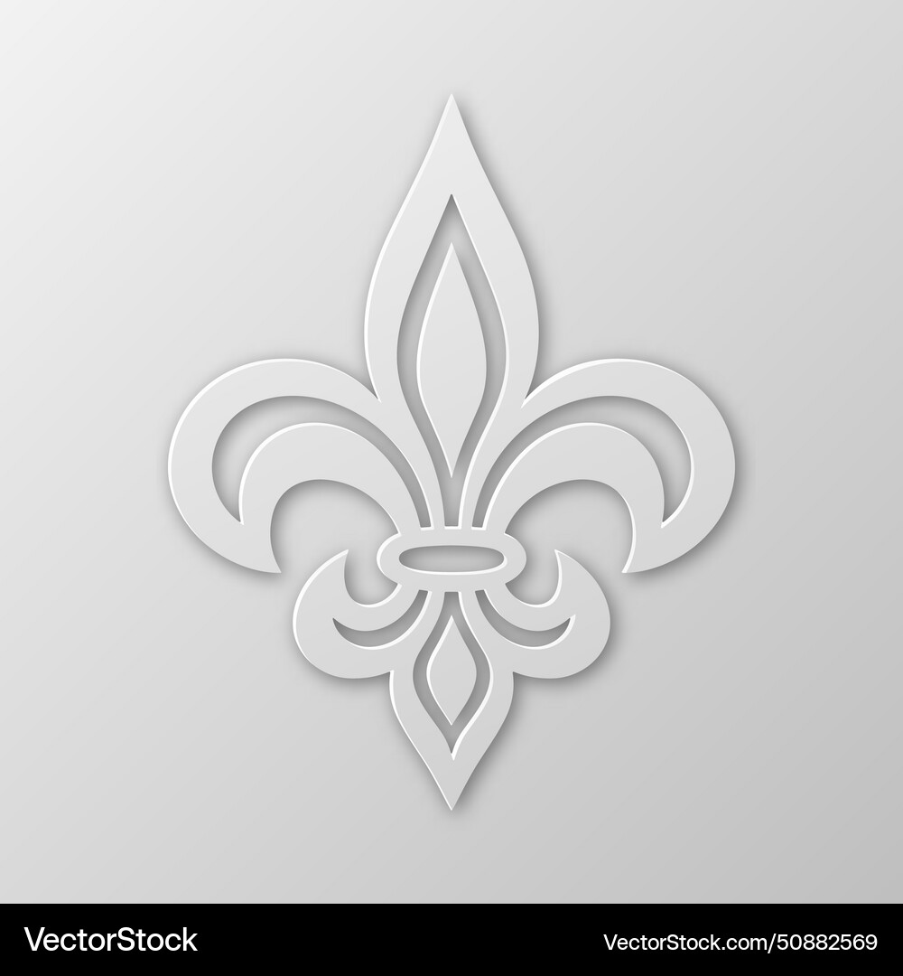 Realistic paper 3d fleur de lis closeup Vector Image