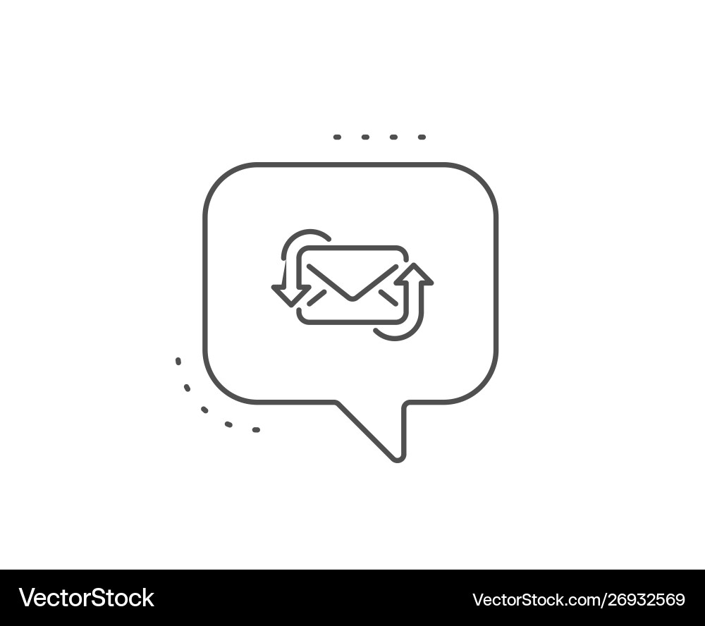Refresh mail line icon new messages Vector Image