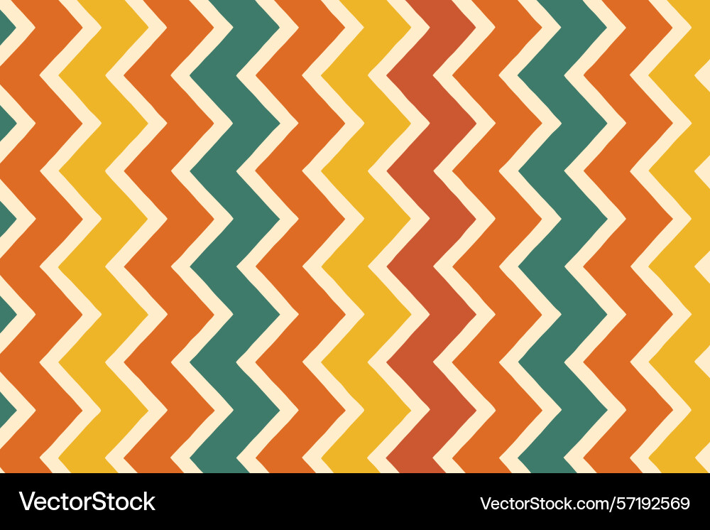 Retro zigzag pattern in autumnal colors Vector Image