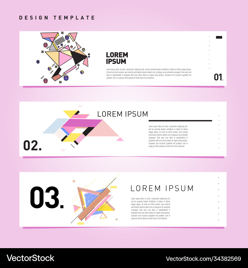 Set abstract banner web design template retro Vector Image