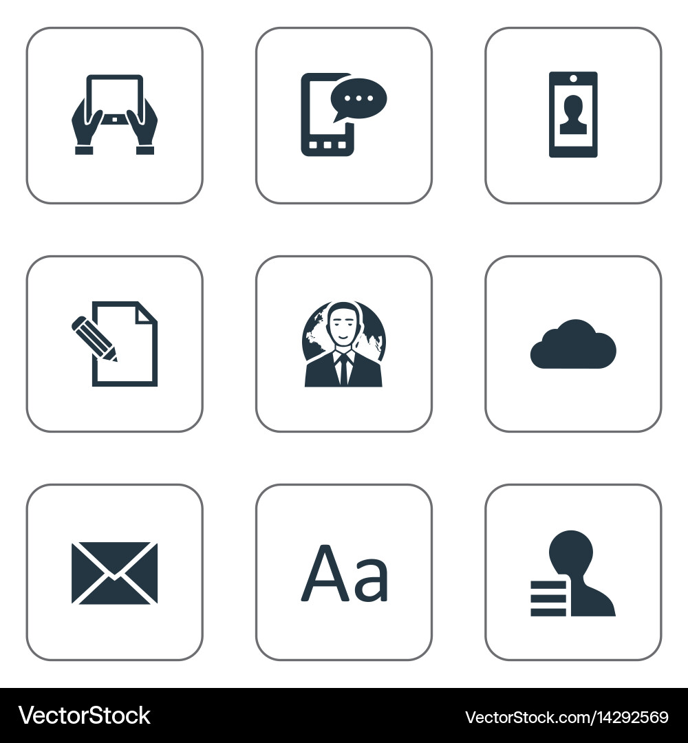 Set of simple blogging icons Vector Image