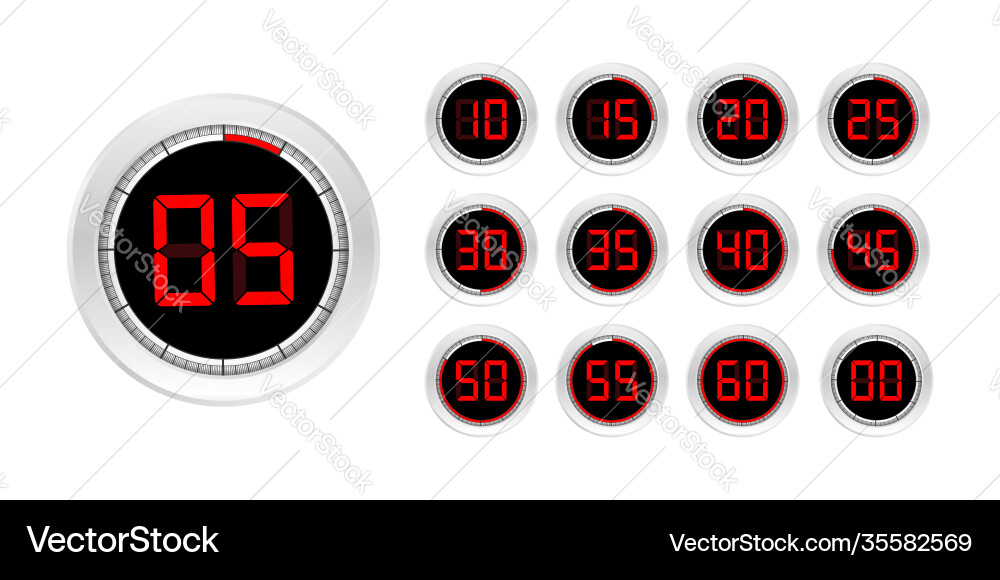 Set timers sign icon full rotation arrow Set timers sign icon full rotation arrow vector image
