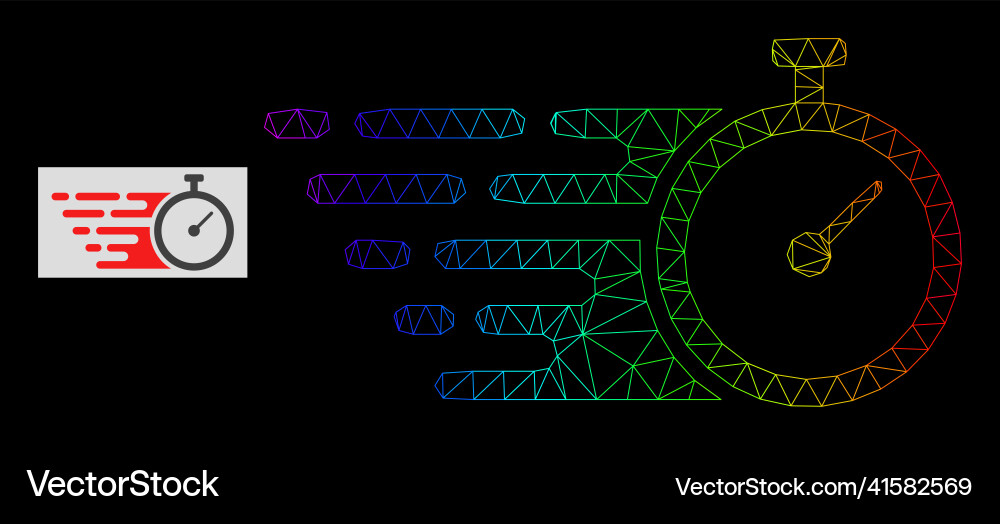 Spectrum gradiented polygonal net time tracker Spectrum gradiented polygonal net time tracker vector image