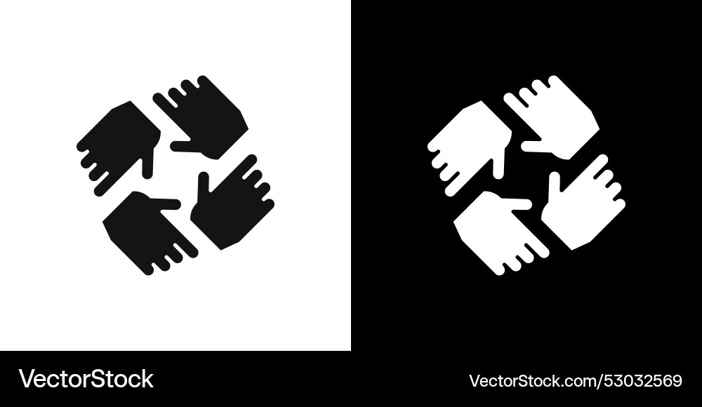 Unity and teamwork icon logo set Unity and teamwork icon logo set vector image