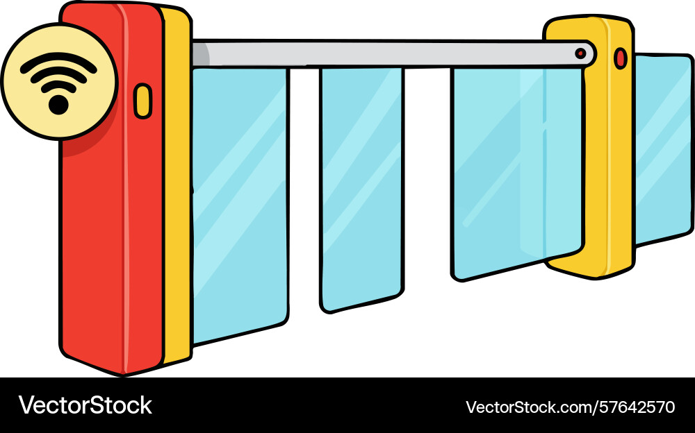 Access control turnstile gate with wifi symbol Vector Image