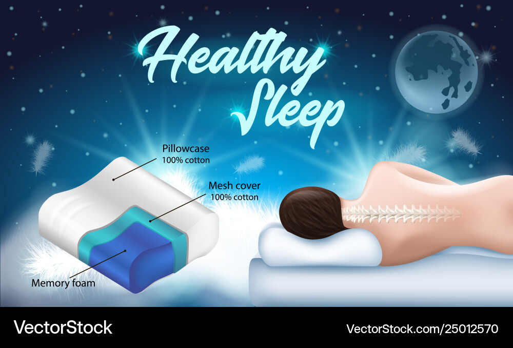 Advertising flyer with inscription healthy sleep Advertising flyer with inscription healthy sleep vector image