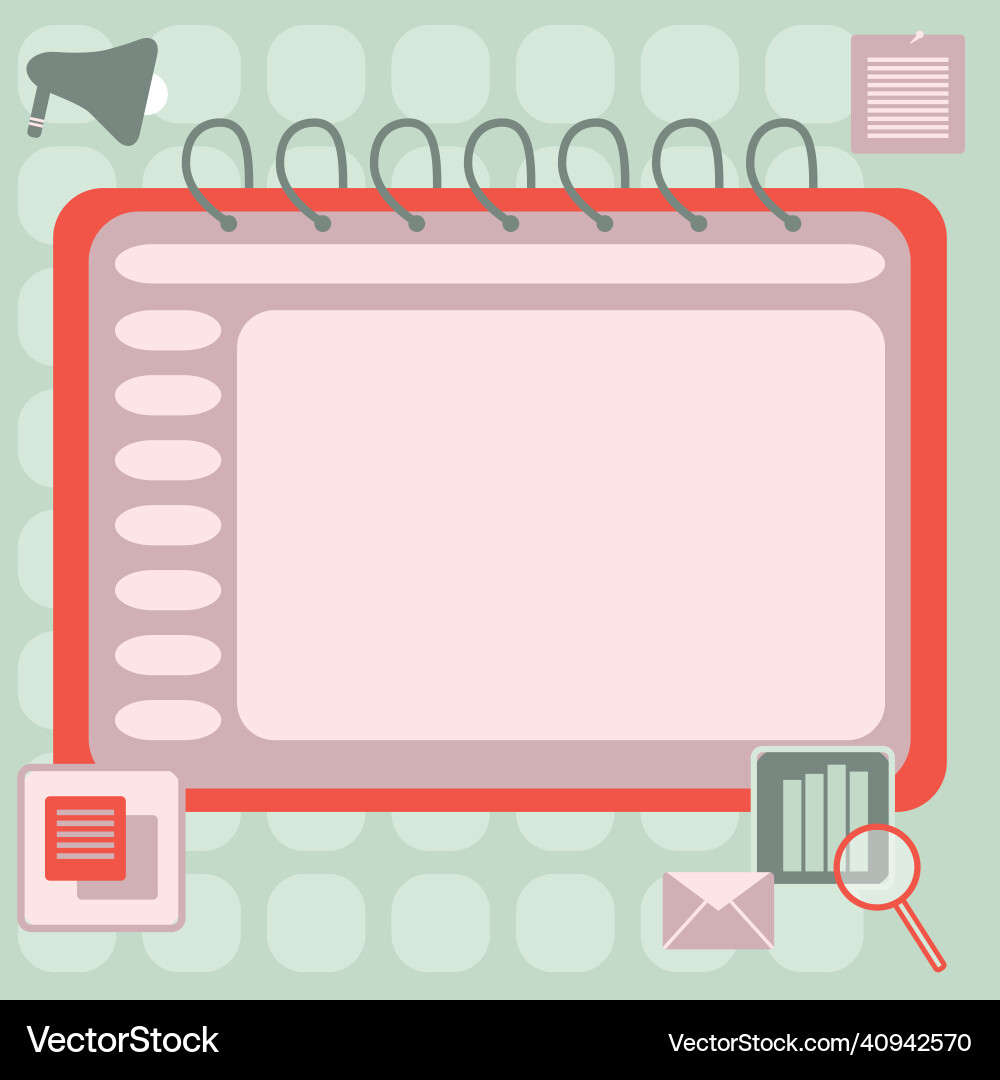 Blank opened spiral notebook with a calculator Vector Image