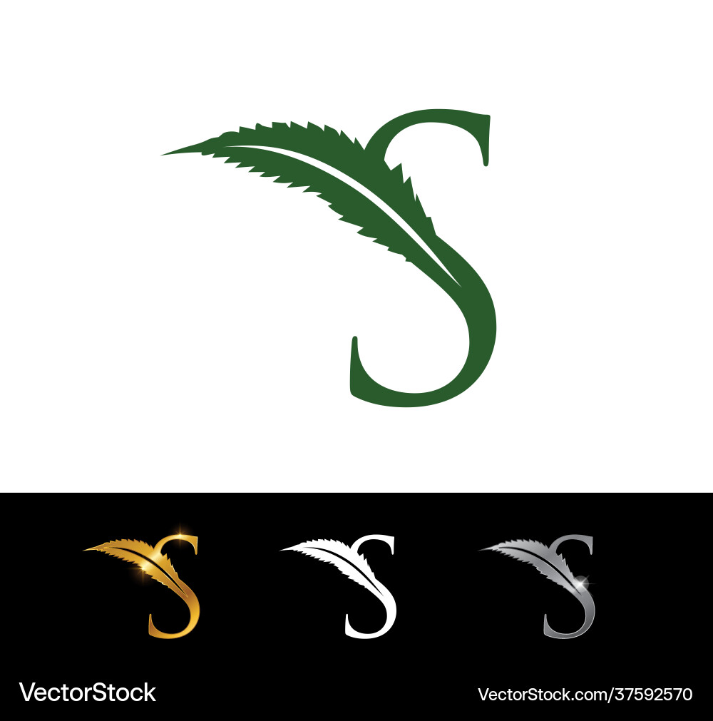 Cannabisblatt Monogramm Anfangsbuchstaben Cannabisblatt Monogramm Anfangsbuchstaben vektorbild