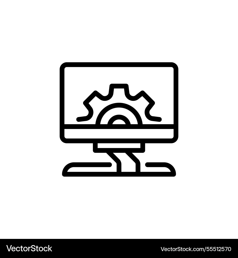 Dekstop computer line icon linear style sign Dekstop computer line icon linear style sign Vector Image