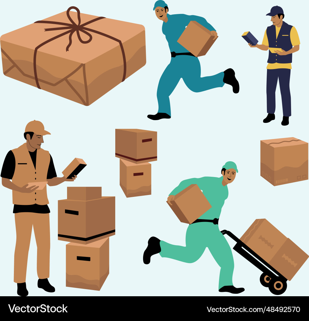 Delivery element collection Delivery element collection vector image