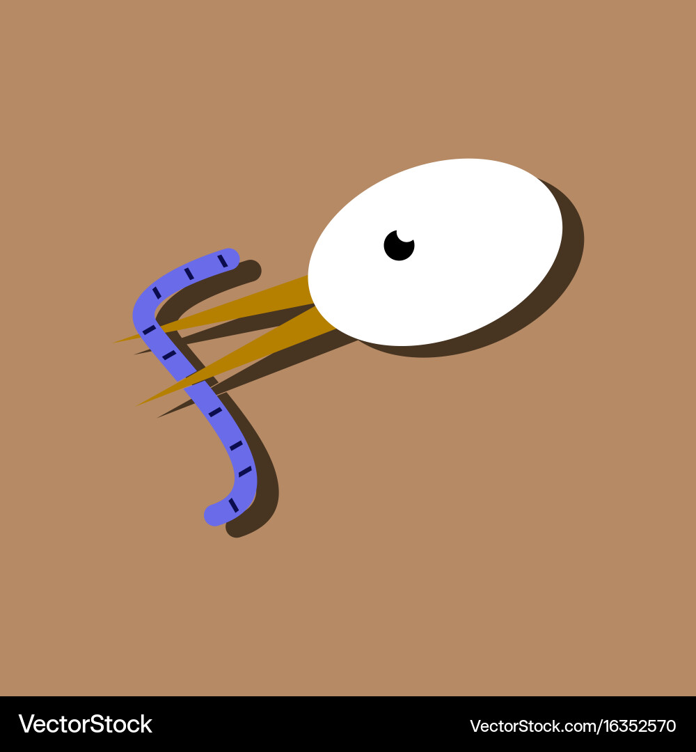 Flat icon design collection bird and worm Vector Image